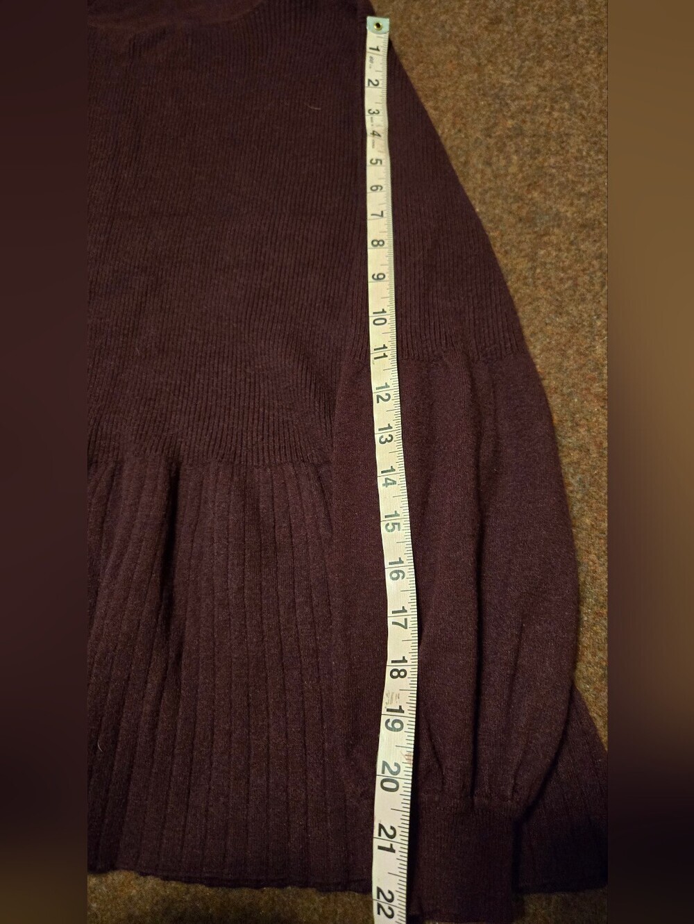 Turtleneck Sweater With Pelum Waist Berry Purple Size XL - Picture 5 of 9